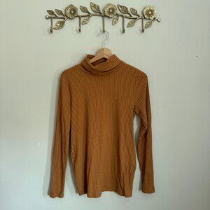 A Pea in the Pod Rust Ribbed Maternity Turtleneck - Size Large